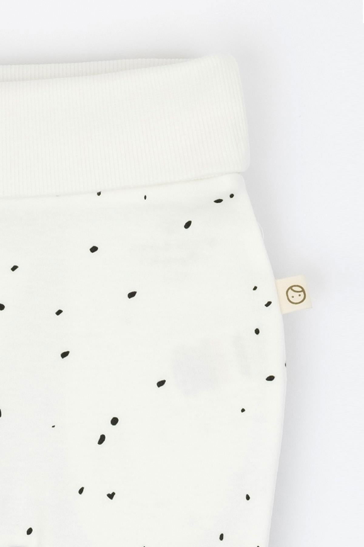 Yüksek Bel Pantolon Bebek Cosmos Beyaz Organik Pamuk - Little Gusto -