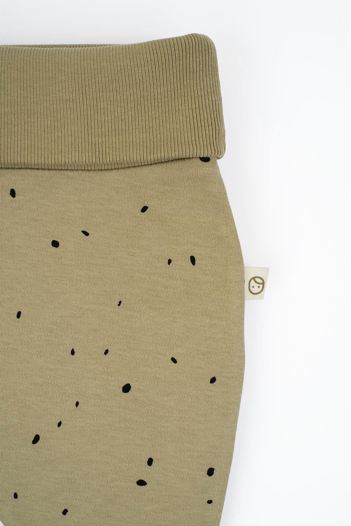 Yüksek Bel Pantolon Bebek Cosmos Haki Organik Pamuk - Little Gusto -