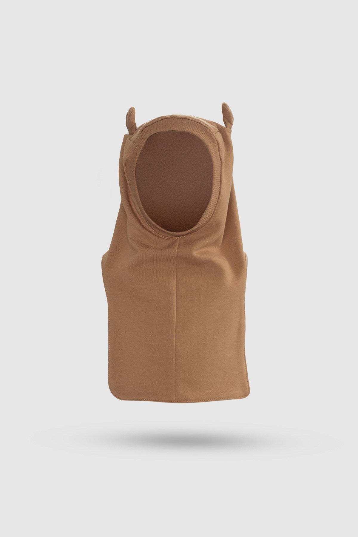 Organik Pamuklu Ayıcık Kahverengi Balaklava Eldiven Seti