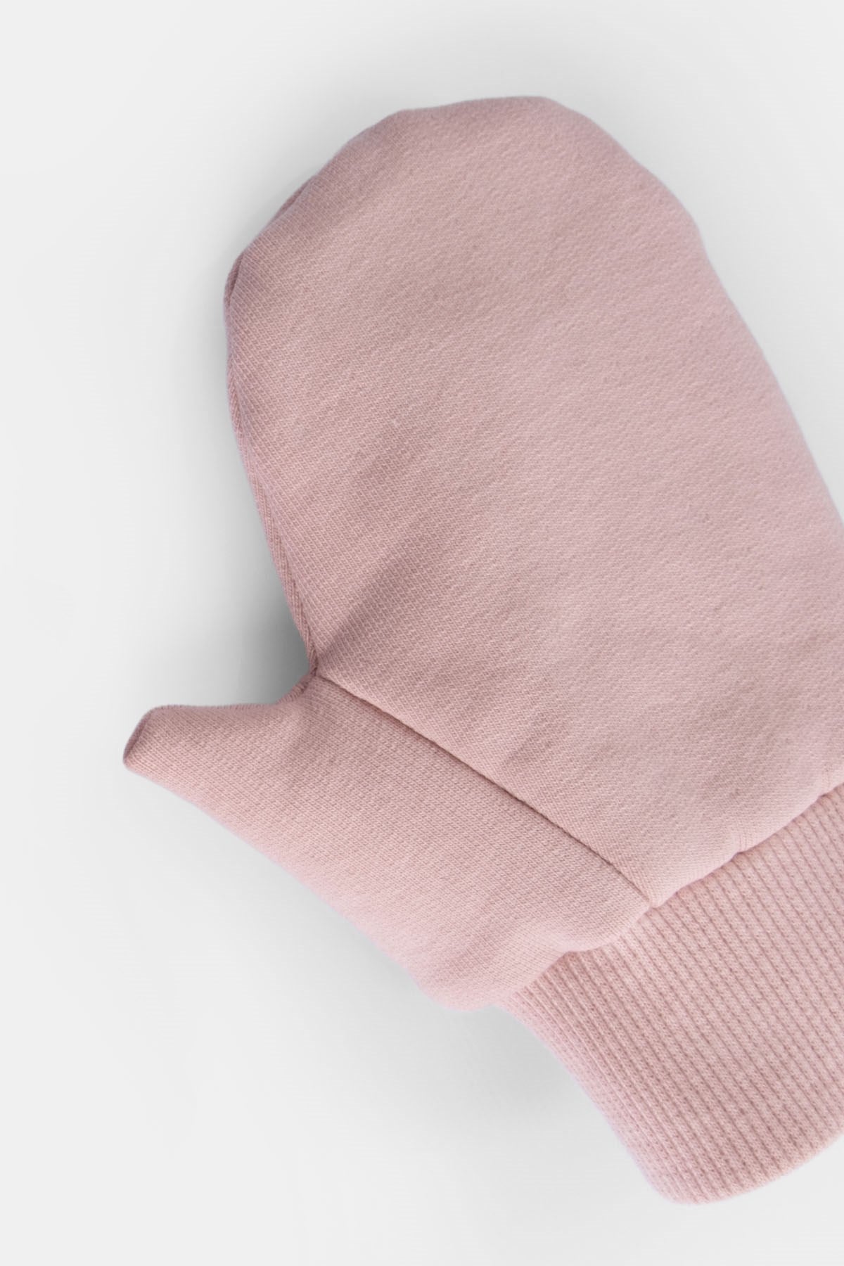 Organik Pamuklu Tavşan Kulaklı Pembe Balaklava Eldiven Seti