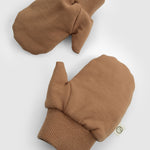 Organik Pamuklu Ayıcık Kahverengi Balaklava Eldiven Seti