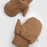 Organik Pamuklu Ayıcık Kahverengi Balaklava Eldiven Seti