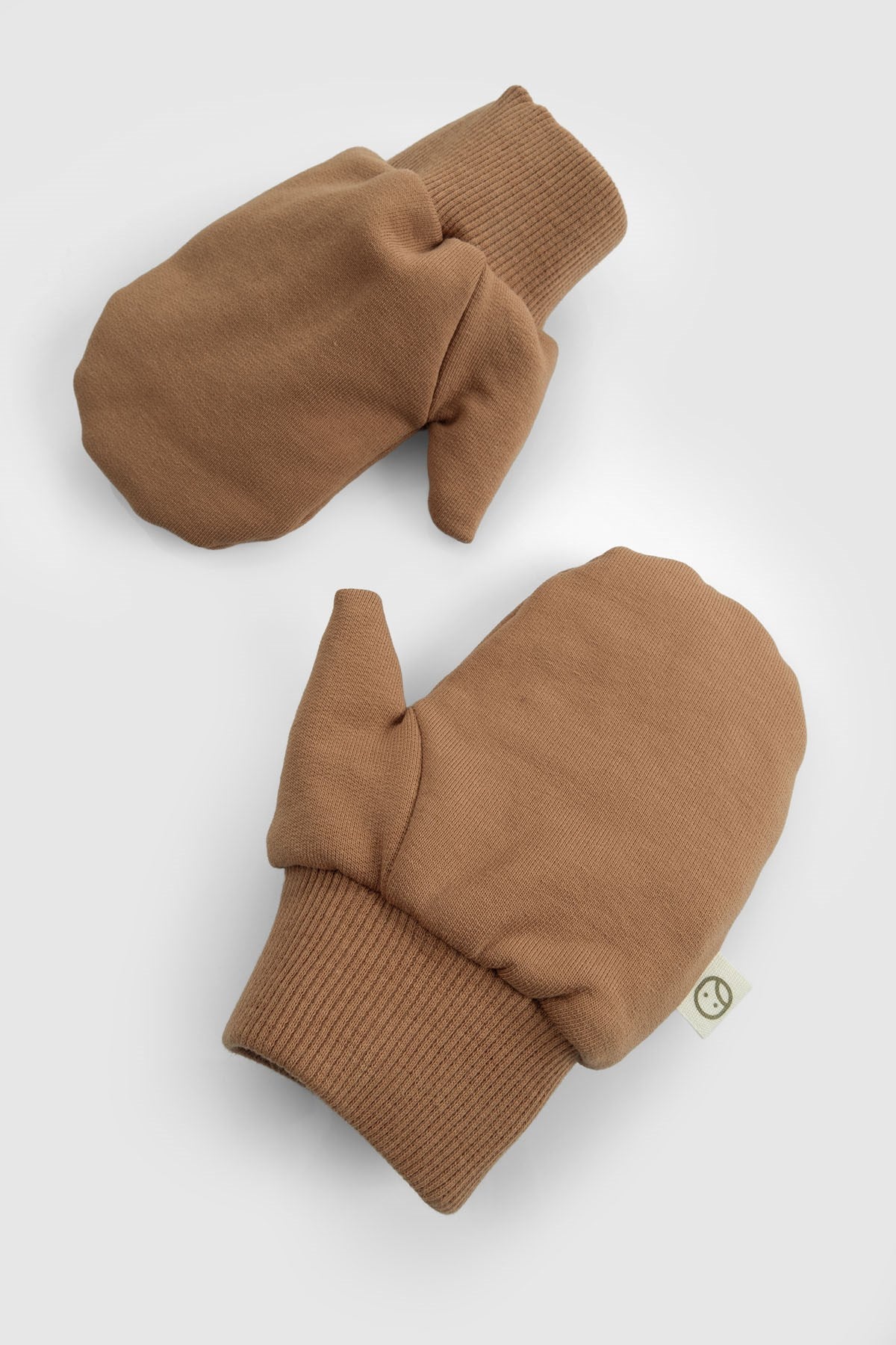 Organik Pamuklu Ayıcık Kahverengi Balaklava Eldiven Seti