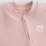 Organik Pamuklu Pembe Fermuarlı Bebek Tulumu