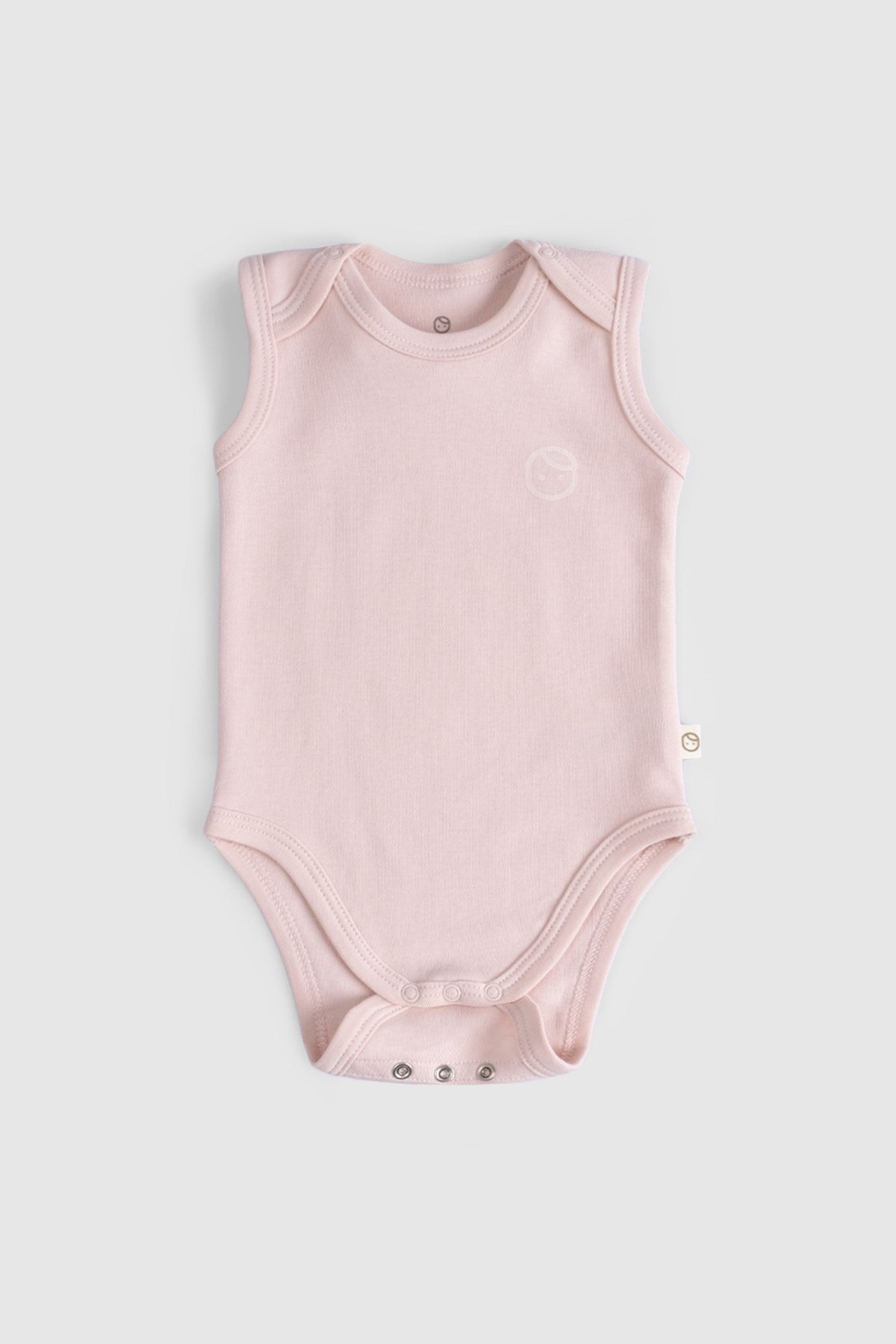 2'li Organik Pamuk Ayarlanabilir Pembe - Ekru Çıtçıtlı Atlet - Little Gusto -