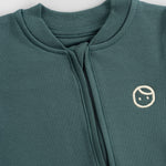 Organik Pamuklu Yeşil Fermuarlı Bebek Tulumu