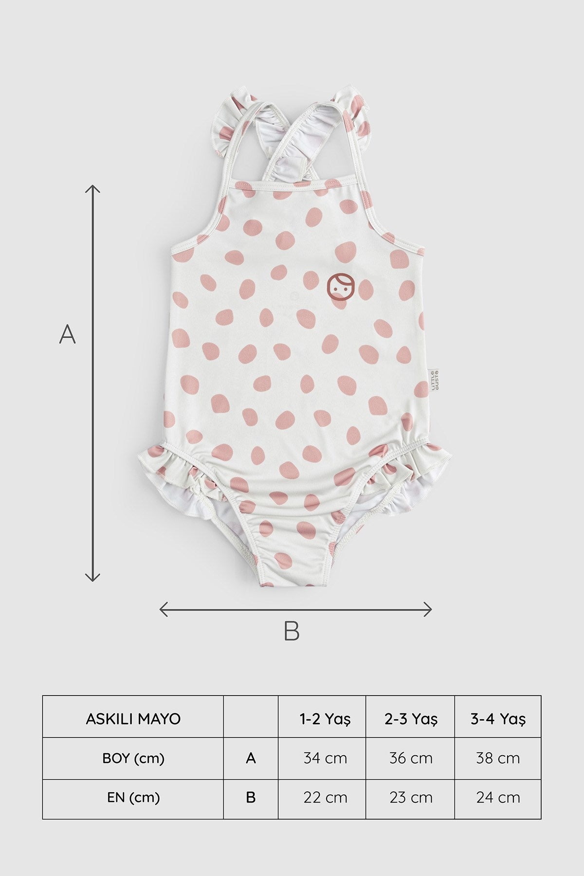 Askılı UV Korumalı Bebek Mayo Pembe Cosmos