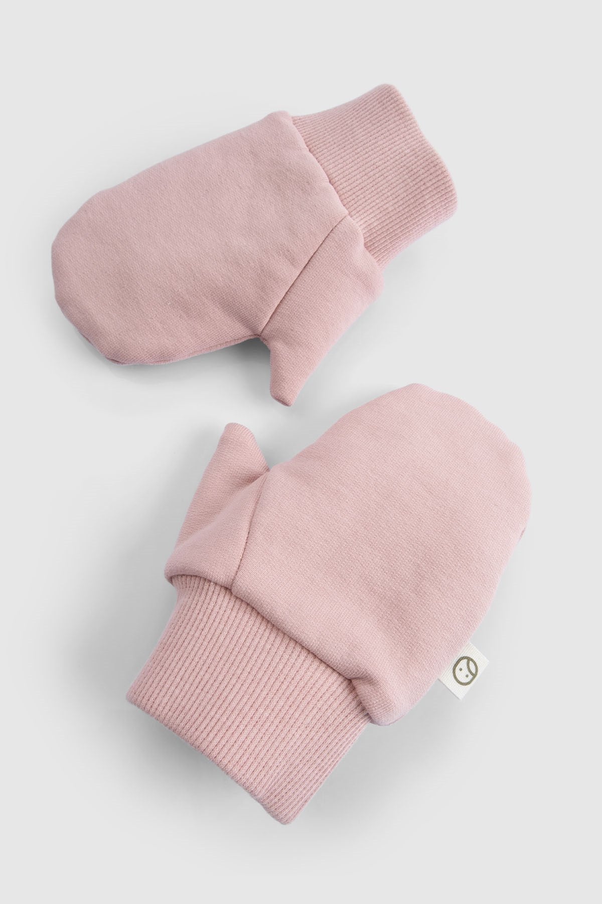 Organik Pamuklu Tavşan Kulaklı Pembe Balaklava Eldiven Seti