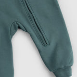 Organik Pamuklu Yeşil Fermuarlı Bebek Tulumu