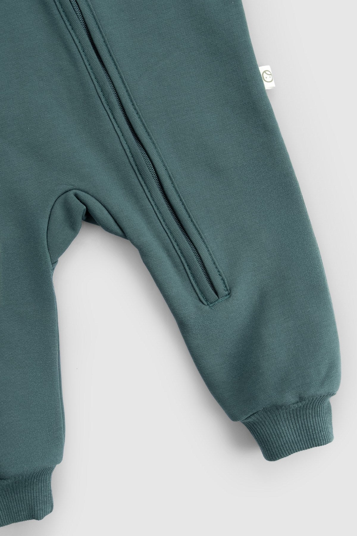 Organik Pamuklu Yeşil Fermuarlı Bebek Tulumu