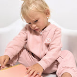 Organik Pamuklu Pembe Fermuarlı Bebek Tulumu