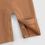 Organik Pamuklu Bebek Salopet Kahverengi