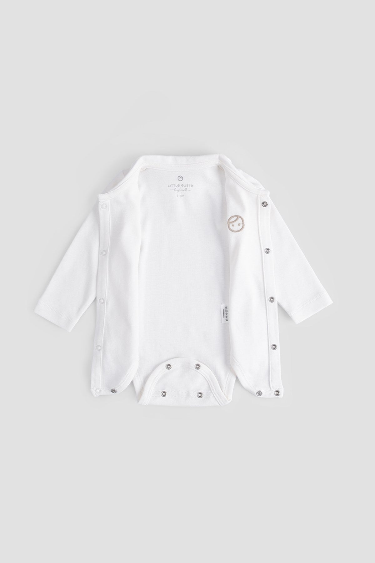 Organik Pamuk Bebe Yaka Gömlek Body Ekru - Little Gusto -