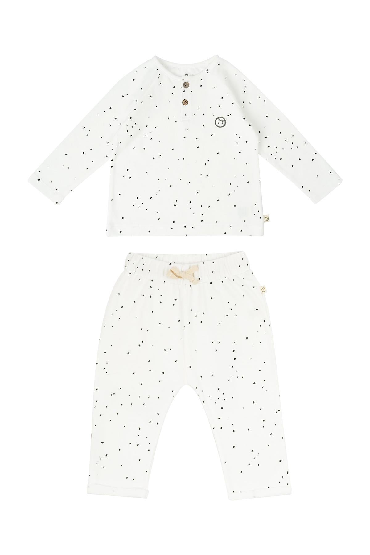 Bebek Pijama Takımı Cosmos Beyaz Organik Pamuk