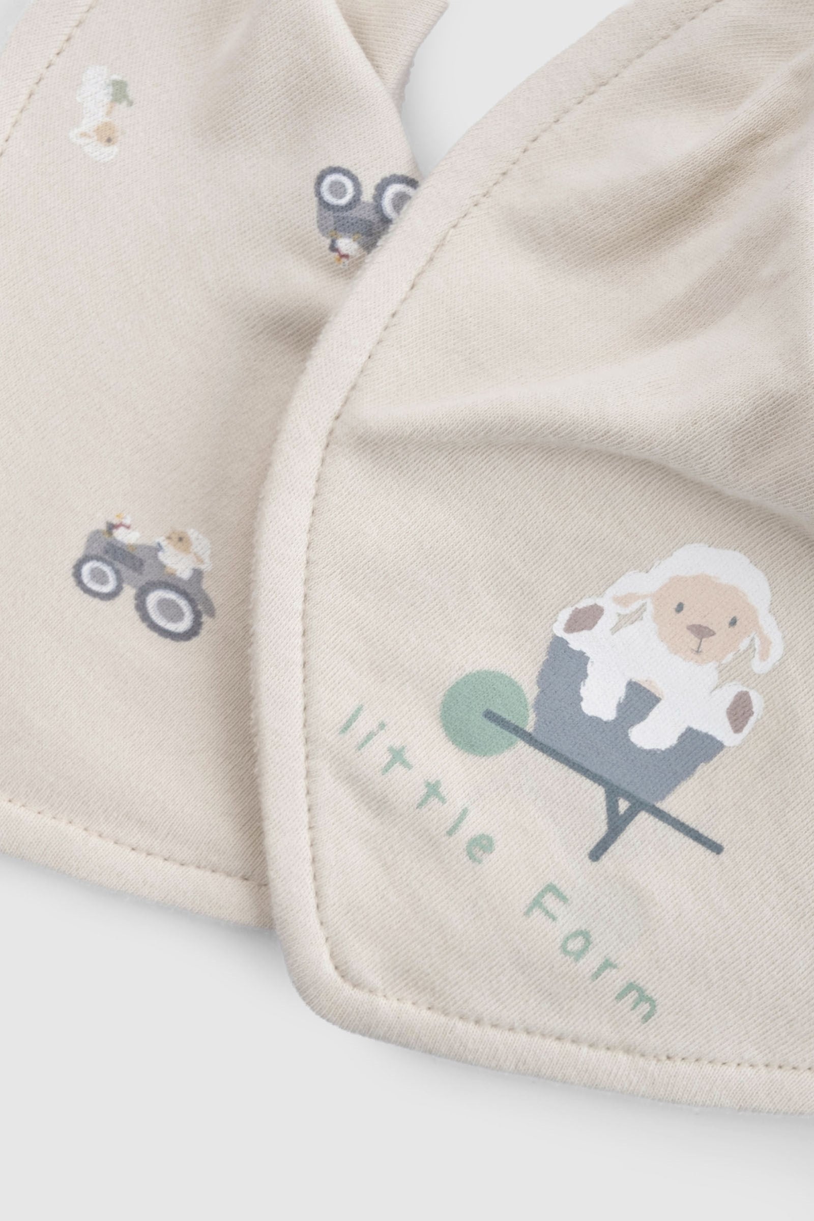 2'li Sıvı Geçirmez Fular Bej Önlük Seti Little Farm Önlük Little Gusto
