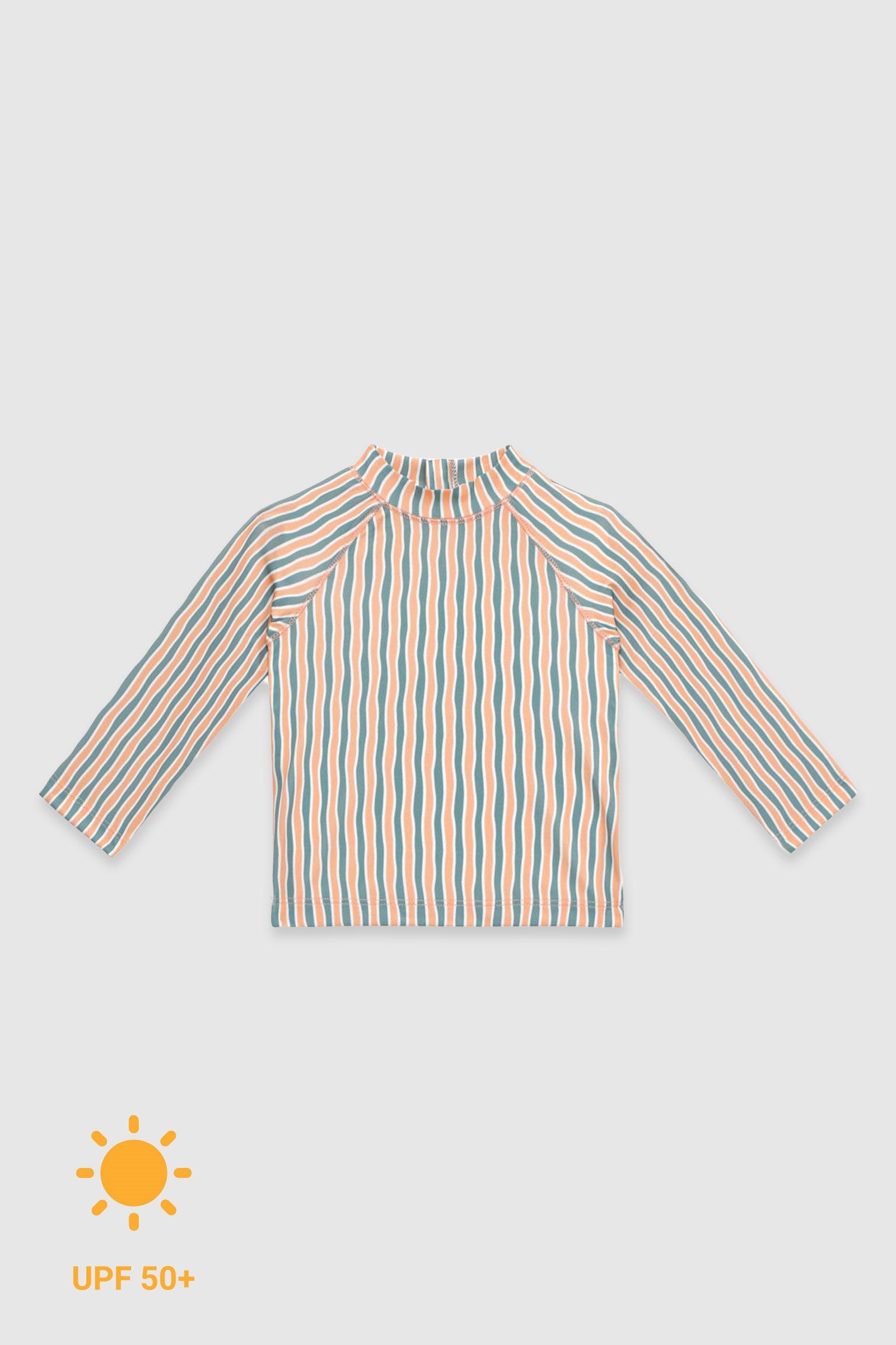 UV Korumalı Uzun Kollu Erkek Bebek Üst Mayo Orange Oasis Mayo Sand Mother