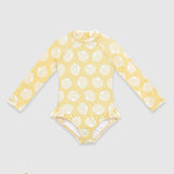 UV Korumalı Uzun Kollu Tek Parça Kız Çocuk Mayo Sunny Shells Mayo Sand Mother