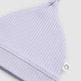 Organik Pamuklu Düğümlü Kaşkorse Modal Yenidoğan Şapka Lila