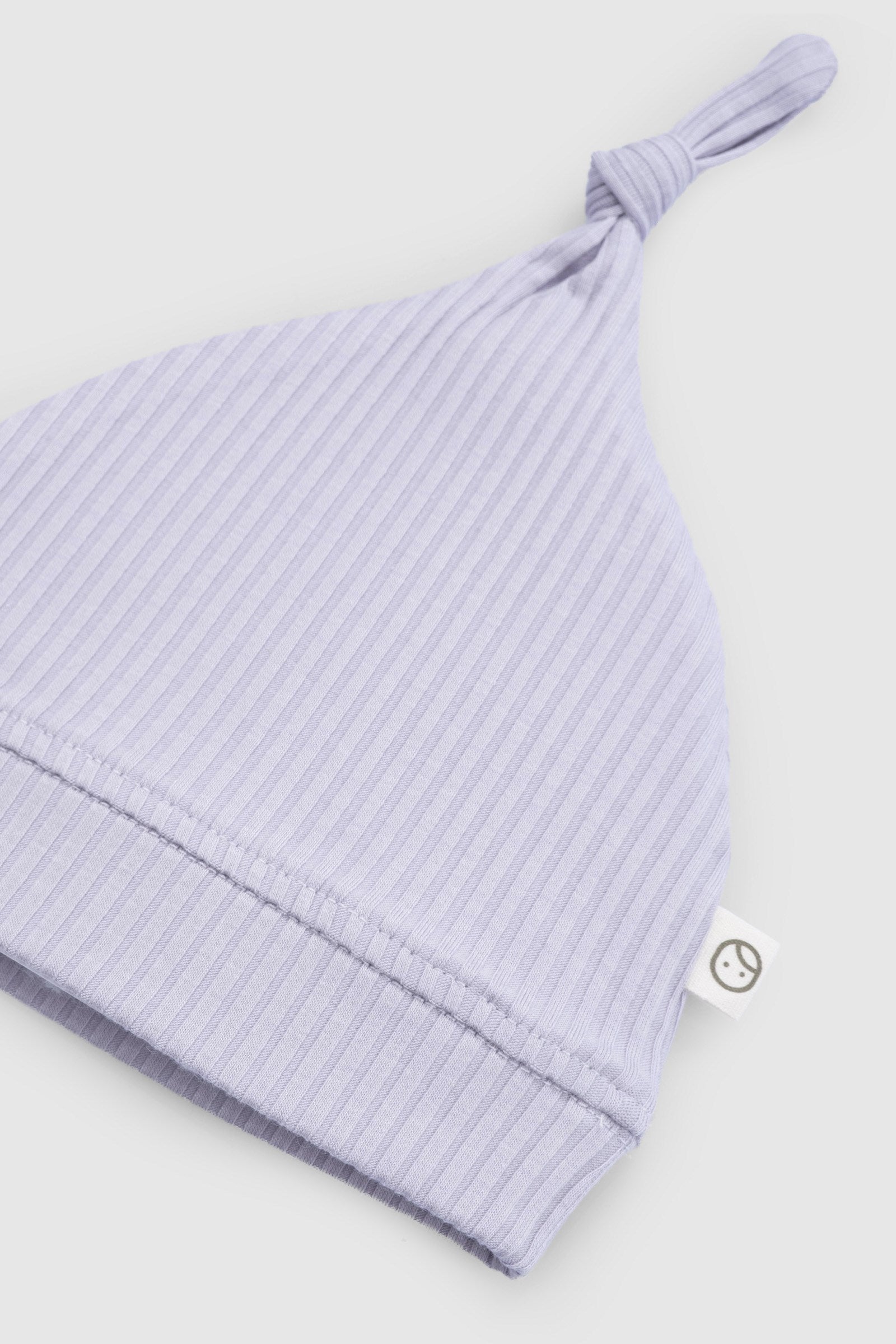 Organik Pamuklu Düğümlü Kaşkorse Modal Yenidoğan Şapka Lila