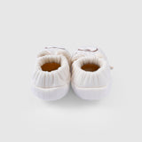 Kapitone Ayıcık Nakışlı Bebek Ekru Patik