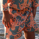 Dokuma Erkek Bebek Deniz Şortu Octopus Mayo Sand Mother