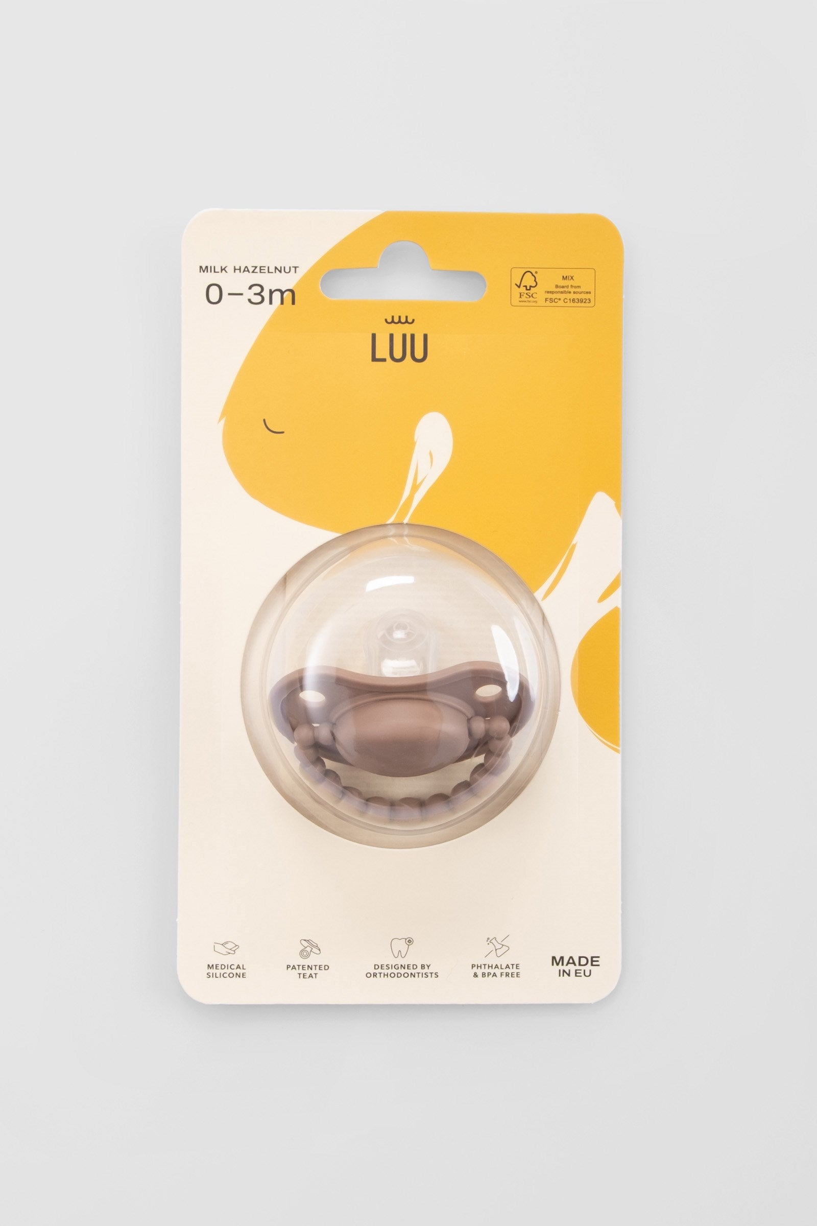 LUU Kids Positioning Ortodontik Medikal Silikon Emzik –  Milk Hazelnut