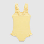 UV Korumalı Dokulu Kız Çocuk Mayo Butter Yellow Mayo Sand Mother