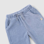 Fitilli Kadife Bebek Eşofman Takımı Mavi