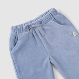 Fitilli Kadife Bebek Eşofman Takımı Mavi