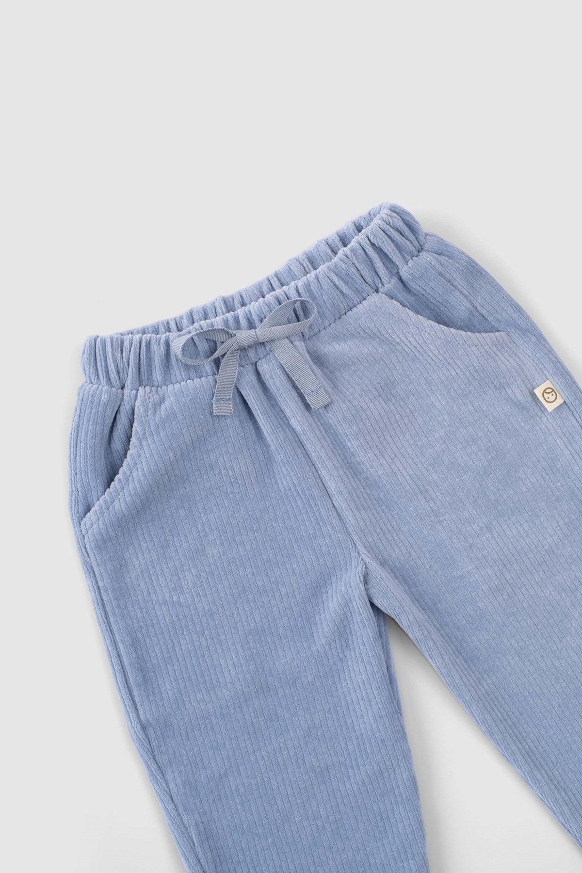 Fitilli Kadife Bebek Eşofman Takımı Mavi