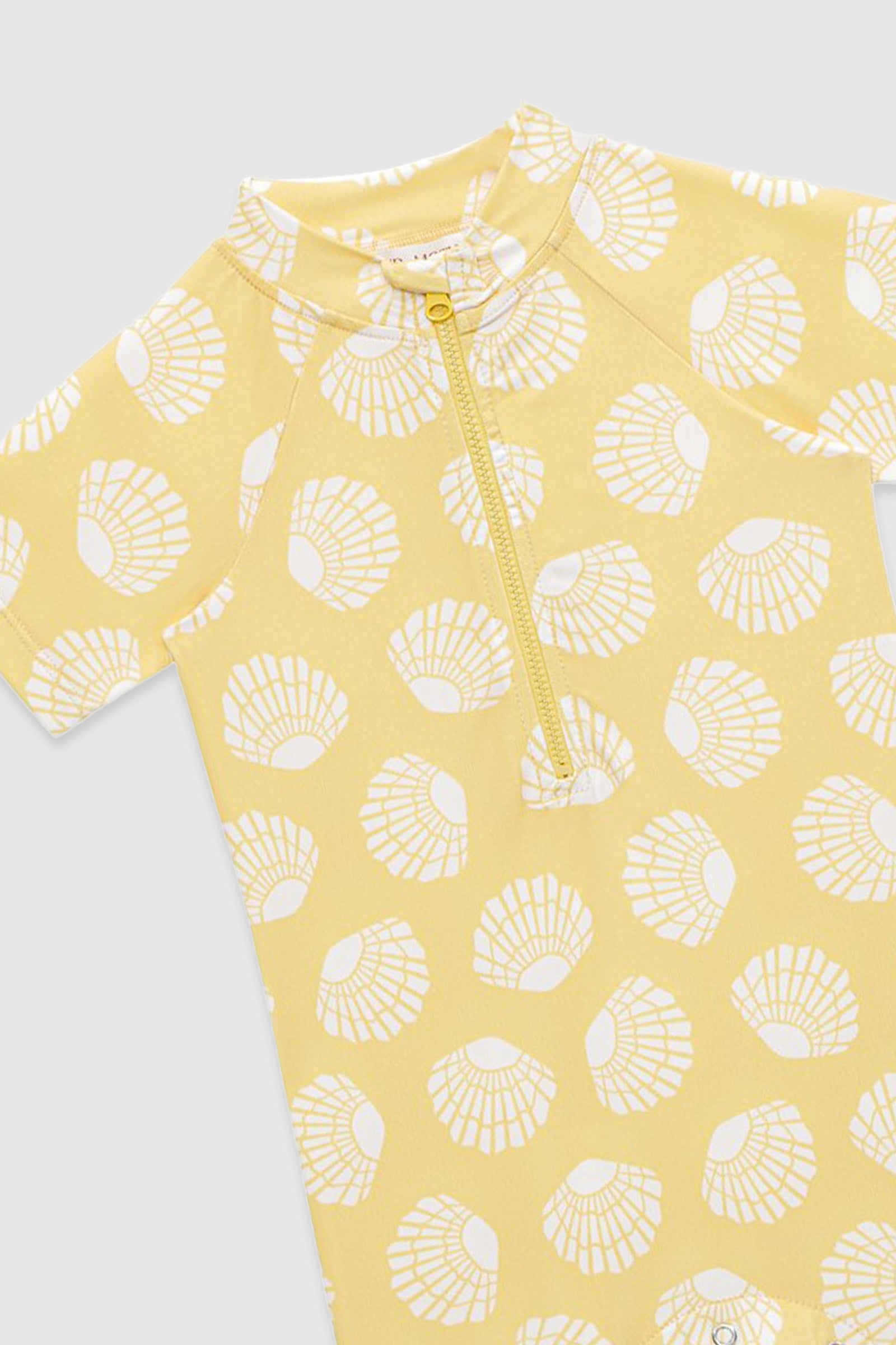 UV Korumalı Bebek Tek Parça Alttan Çıtçıtlı Ön Fermuarlı Mayo Sunny Shells Mayo Sand Mother