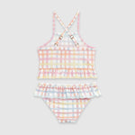 UV Korumalı Fırfırlı Kız Çocuk Bikini Takımı Rainbow Gingham Sand Mother