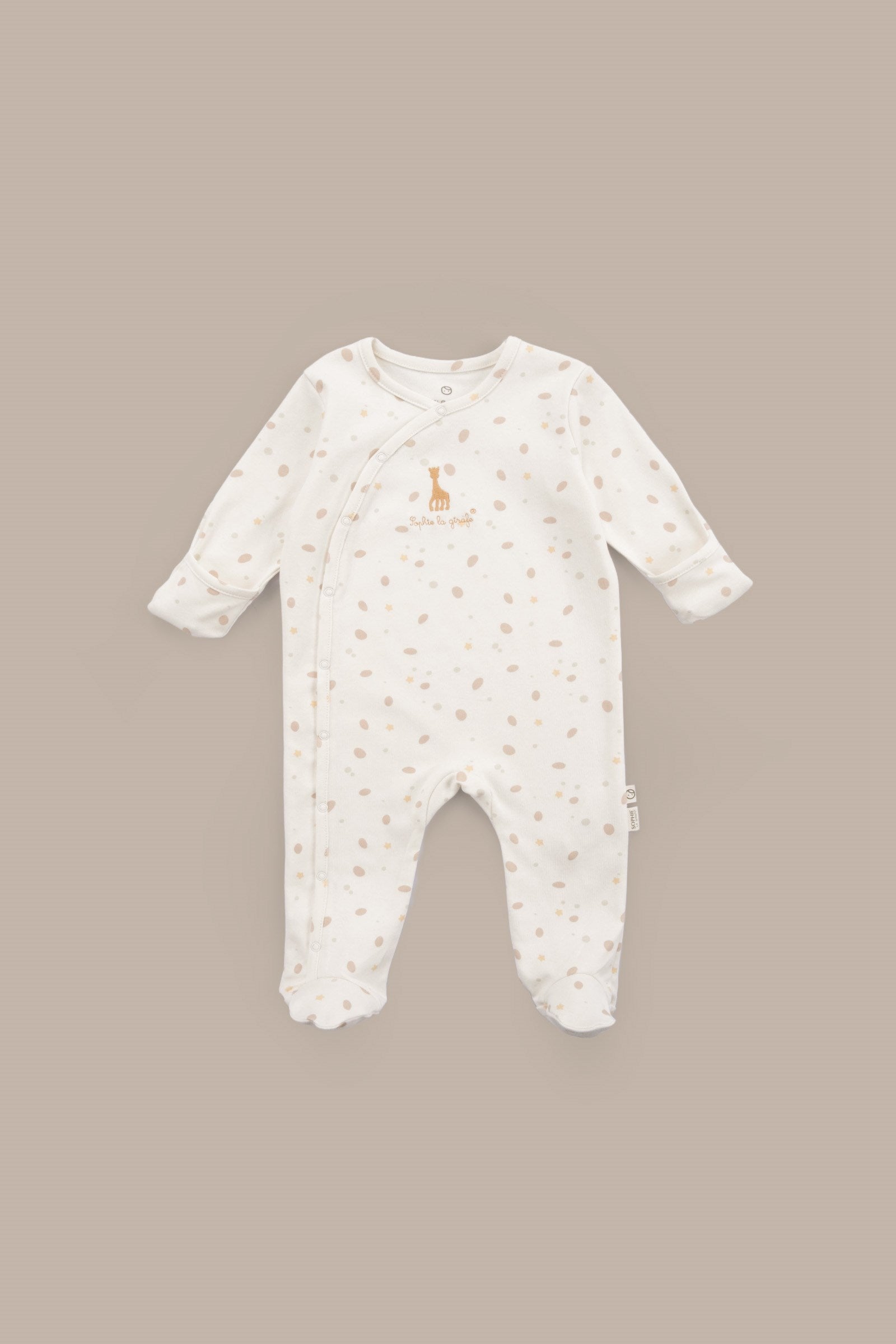 Sophie la girafe 2'li Organik Pamuk Sarı Ekru Tulum Seti