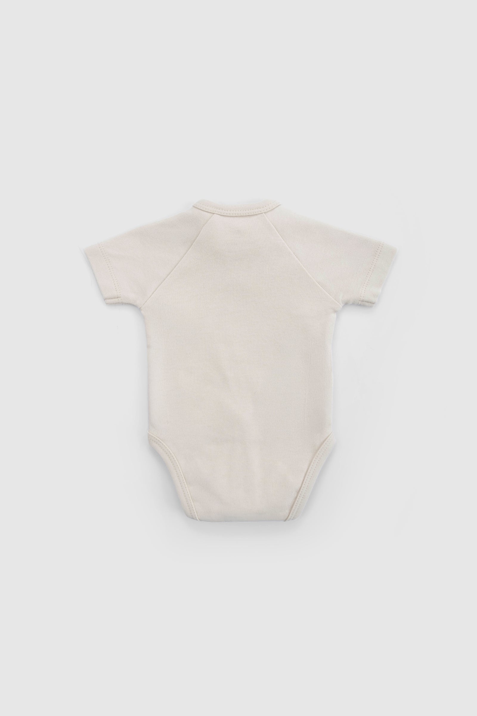 Organik Pamuk 2’li Kısa Kollu Kruvaze Bej Body Little Farm Zıbın & Body Little Gusto