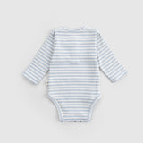 Ayarlanabilir Çıtçıtlı Modal Bebek Body Uzun Kollu Mavi Zıbın