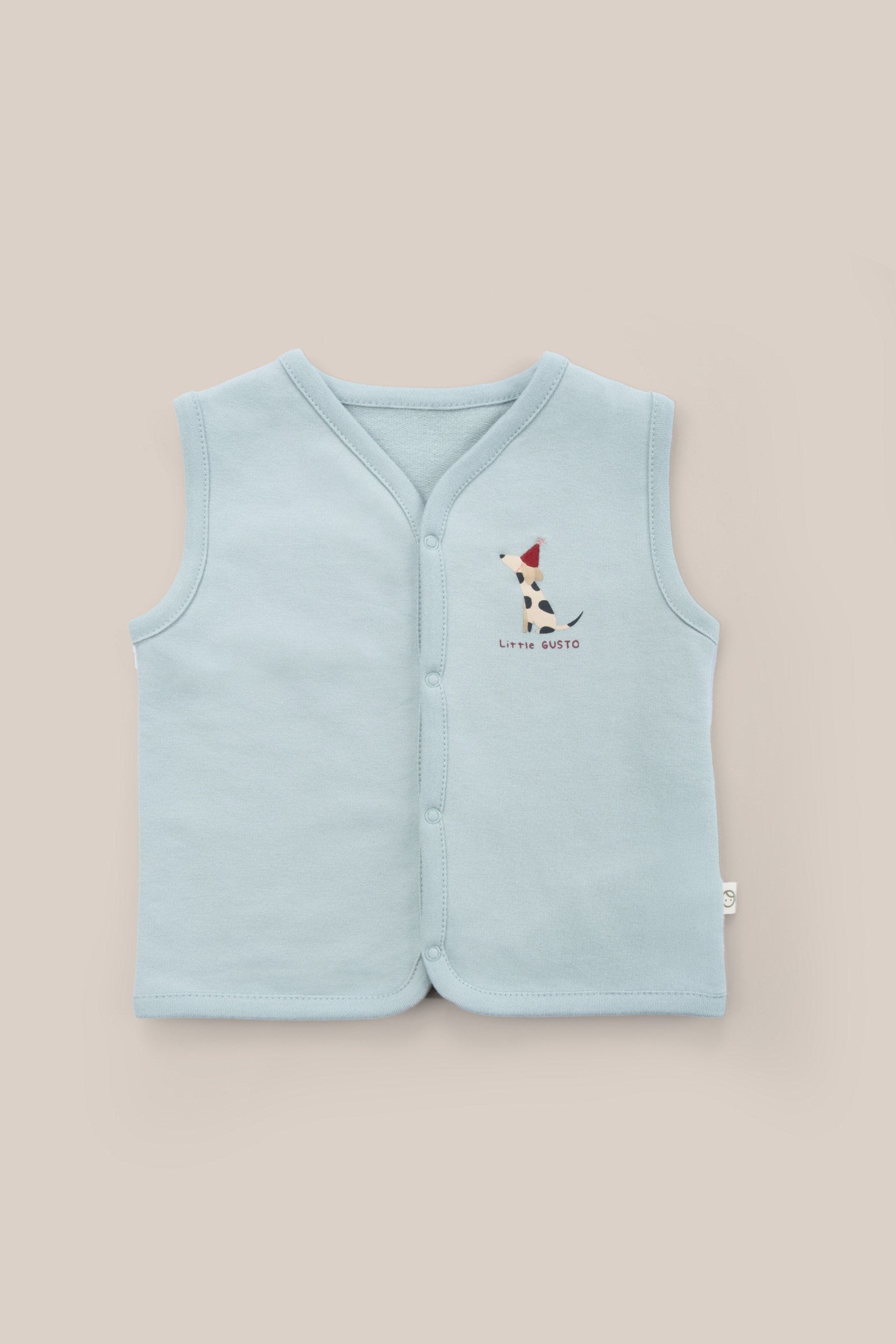 Organik Pamuk Mavi Bebek Yeleği