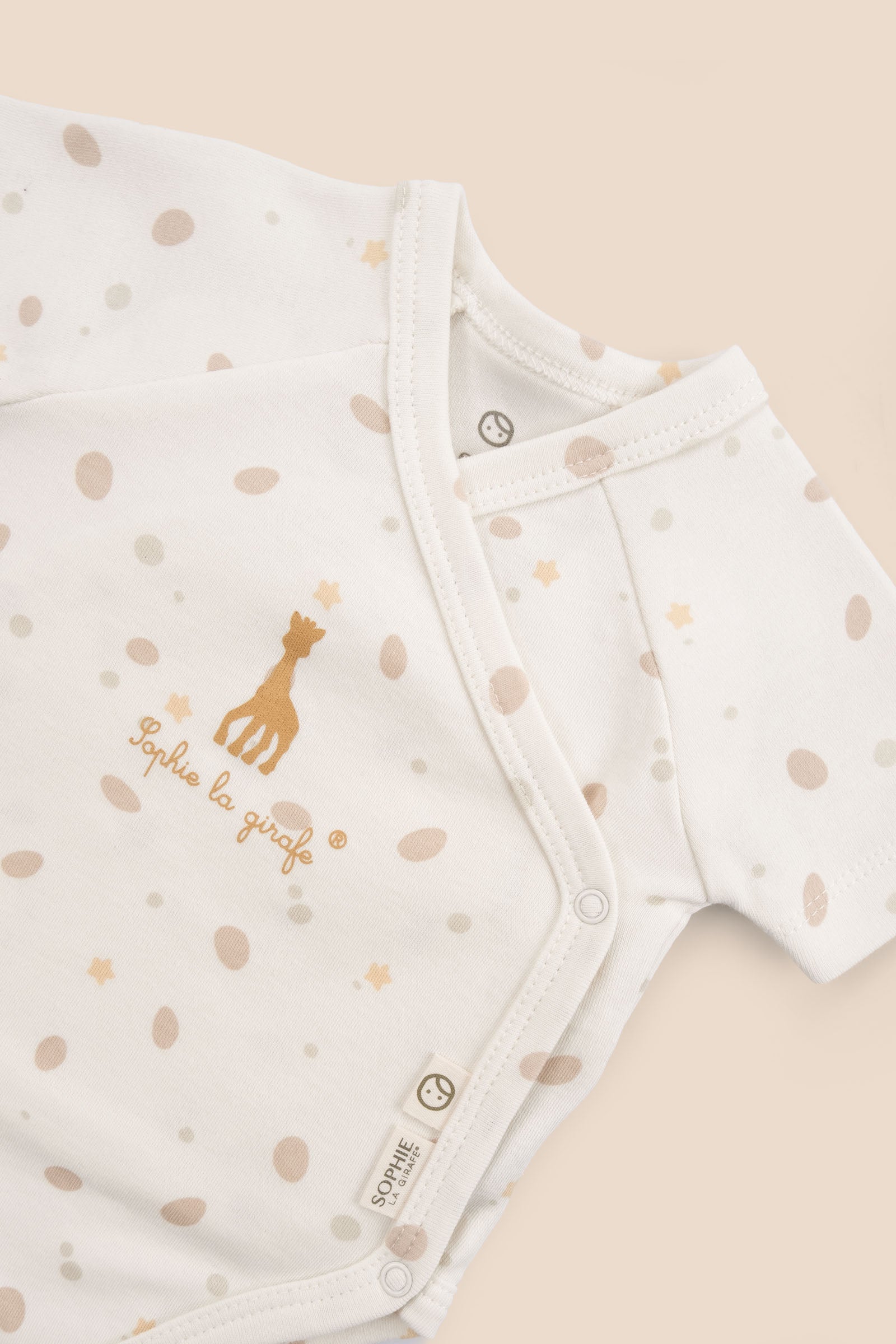 Sophie la girafe Organik Pamuk 2'li Kısa Kollu Kruvaze Zıbın Zıbın & Body Little Gusto