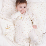 Sophie la girafe 2'li Organik Pamuk Sarı Ekru Tulum Seti