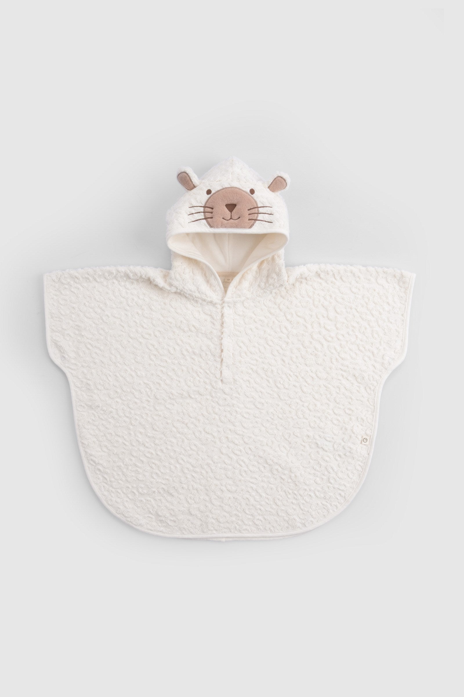 ORGANİK PAMUK EKRU LEOPAR HAVLU PANÇO