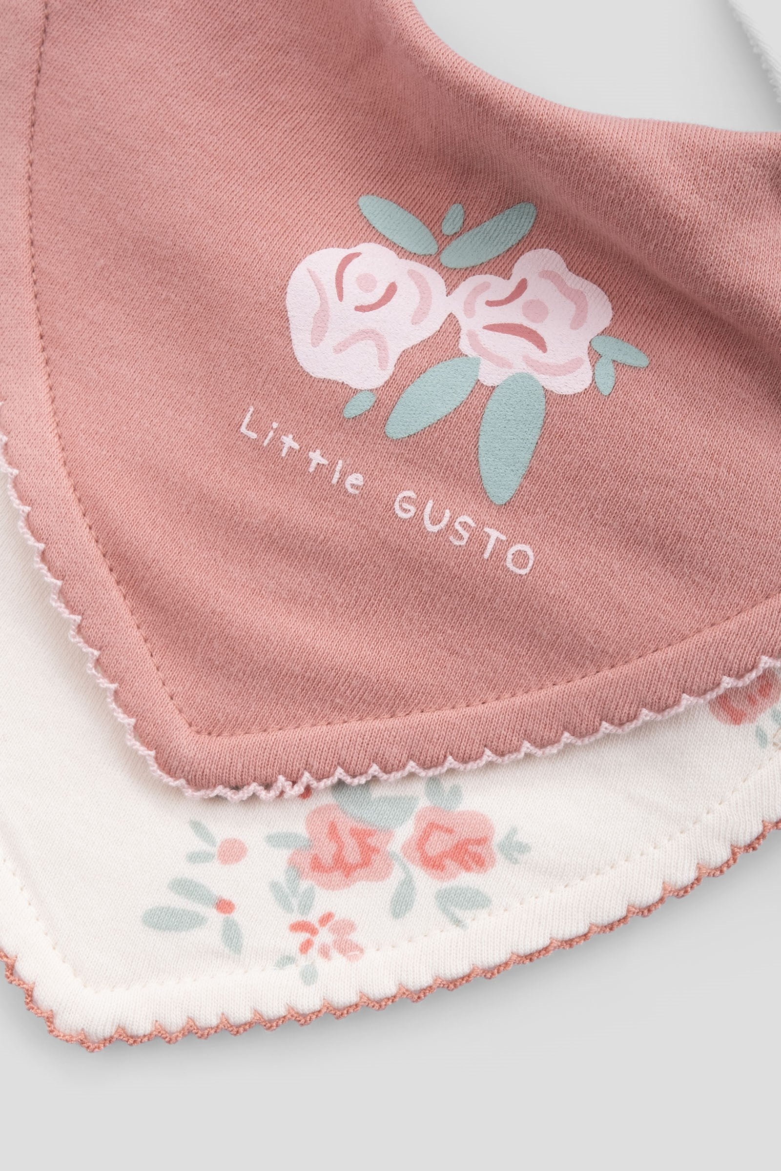 2’li Sıvı Geçirmez Organik Pamuk Bandana Önlük Seti Ekru Little Gusto