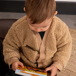 Wellsoft Bebek Hırka Pamuk Desenli Bej