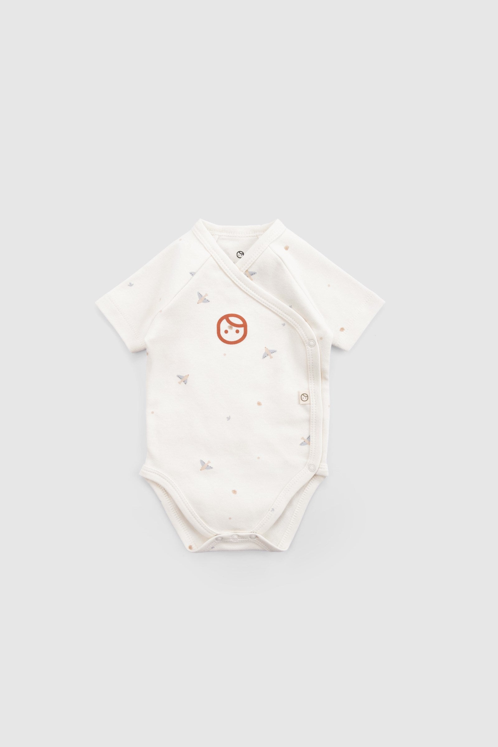 Organik Pamuk Kısa Kollu Kruvaze Zıbın Beyaz Zıbın & Body Little Gusto