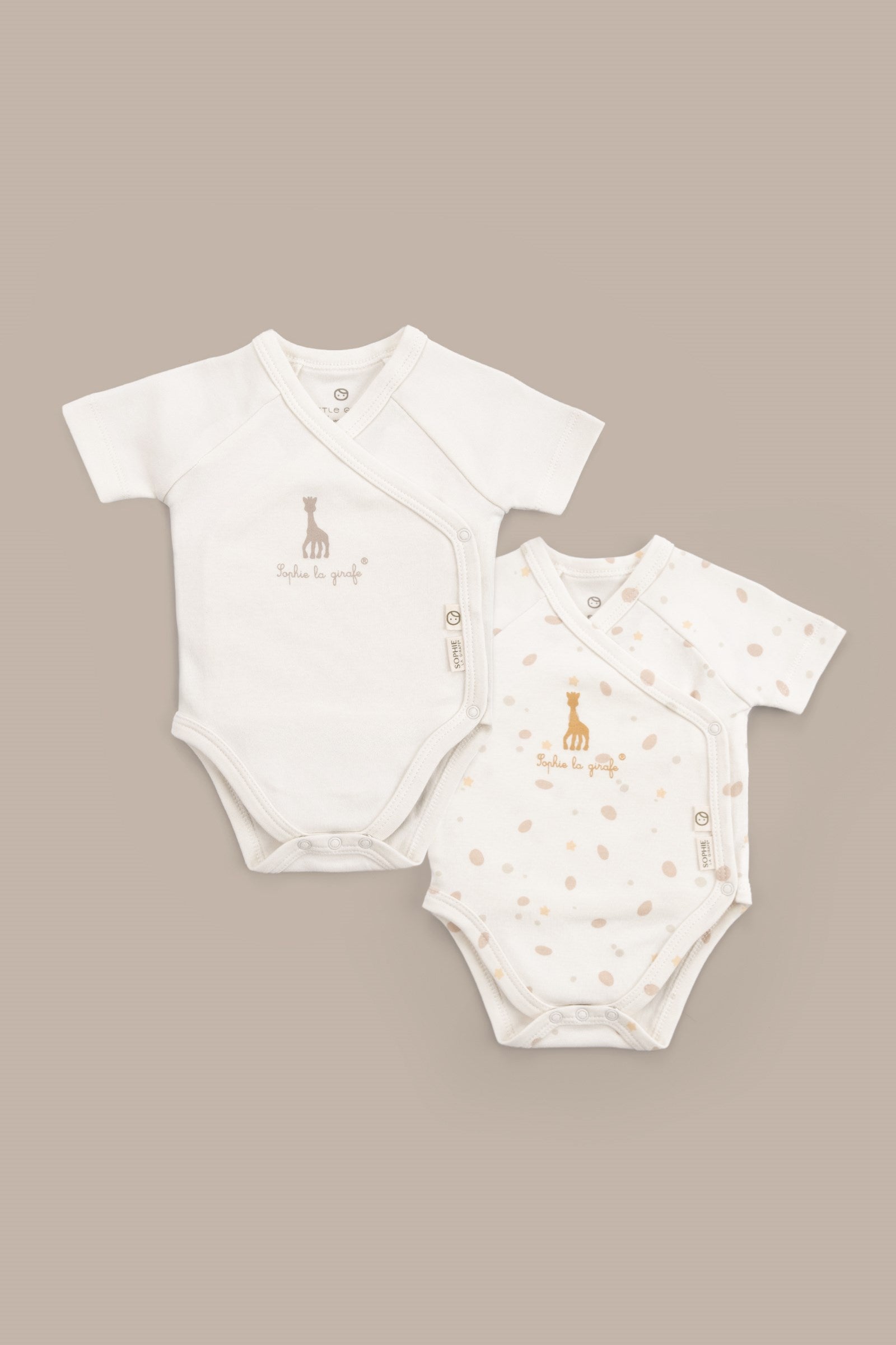 Sophie la girafe Organik Pamuk 2'li Kısa Kollu Kruvaze Zıbın