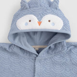 ORGANİK PAMUK MAVİ BAYKUŞ HAVLU PANÇO