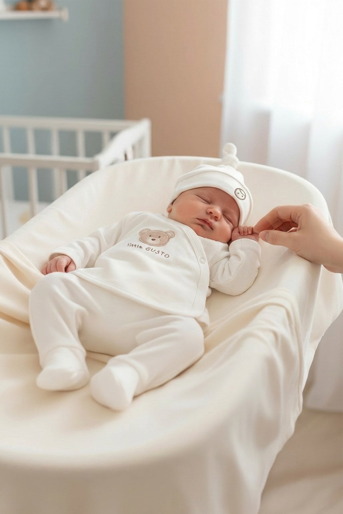 Organik Pamuk 10'lu Ekru Hastane Çıkış Seti