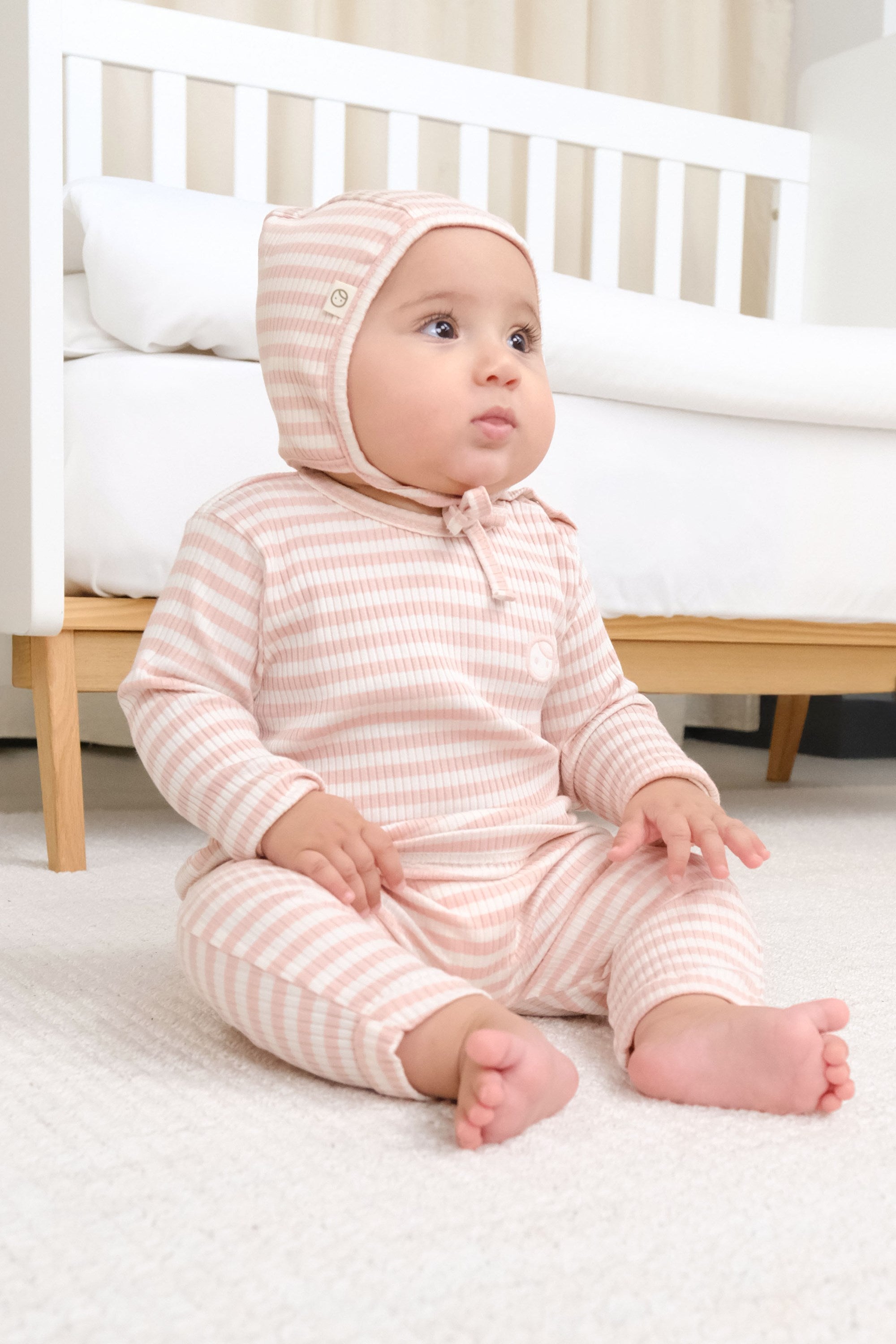 Organik Pamuklu Kaşkorse Modal Pembe Bebek Takımı