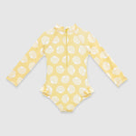 UV Korumalı Uzun Kollu Tek Parça Kız Çocuk Mayo Sunny Shells Mayo Sand Mother