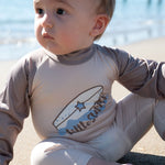 Uzun Tulum UV Korumalı Kahve Bebek Mayo Little Surfer - Little Gusto - Bebek Mayo