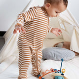 Kendinden Eldivenli ve Patikli Kaşkorse Modal Kahve Fermuarlu Tulum