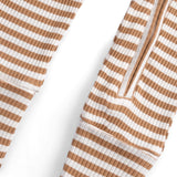 Kendinden Eldivenli ve Patikli Kaşkorse Modal Kahve Fermuarlu Tulum